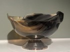 Ralph Lauren Fielding Carved Natural Bull Horn Silver Base Centerpiece Bowl