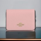     new Coach Card Holder    wallet Signature Canvas Leather    powder Pink    cz034