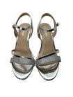 Forever Silver Glitter Strappy Open Toe Platform Wedges Women s Shoes Size 9