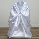 6 White Satin Universal Chair Cover For Wedding Banquet Reception Decorations
