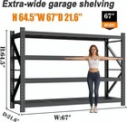 Heavy Duty Garage Shelves 67  W 5 Tier Steel Storage Rack 3000 Lbs Capacity