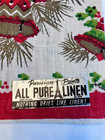 Parisian Prints Vintage Holiday Christmas All Pure Linen Tea Towel 16   x29    Usa
