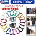 New 10 20 30 40 Carabiner D Shape Spring Clip Snap Key Hook Keychain Buckle Us