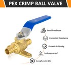 Efield Pex Ball Valve 1 2  3 4  Drop Ear Shut Off Valve blue Handle Lf Brass