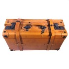 Vtg Giovanni Medium Leather Suitcase Travel Case Display Piece 19x11x7 Inches