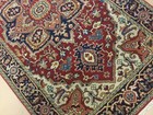 3    X 8    Red Navy Blue Geometric Medallion Oriental Rug Runner Hand Knotted