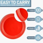120pack Red Plastic Plates 9  Disposable Round Plates Microwave-safe For Parties