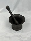 Antique Primitive Cast Iron Mortar Pestle 10  Pounds 5    Tall
