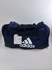 Adidas New   Defender Iv Medium Duffel Gym Bag Blue black white Zip With Strap 