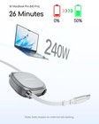 240w Retractable Usb C Cable For Phones grey 3 3ft Grey 3 3ft-1 Pack