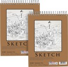 9 x12  Top Spiral Bound Sketch Book  2 Pack  100 Sheets Each  60lb 100gsm  Ac   