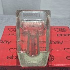 Vintage Heavy Textured Glass Cigar Holder Ashtray Coffin W  Flaw