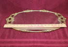 Vtg  Ormolu     Floral Ornate Embossed Oblong Vanity Mirror - Velvet Back