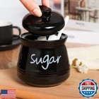 Swetwiny Porcelain Sugar Bowl With Lid And Spoon  12 Ounces Ceramic Sugar Sto
