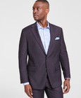 Tallia Mens Classic Fit Suit Jacket Blazer 42 L Burgundy Red Solid