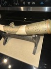 Antique 19th Century Chinese Pipe Made Of Engraved Bone And Metal