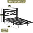 Twin Size Floating Bedroom Bed Frame With Usb Charging Port   Led Lights Metal