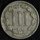 1865 Cud Rev Three Cent Nickel Piece Xf E205 Znh