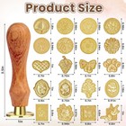 21 Pcs Wax Seal Stamp Kit  Vintage Classic Brass Head Gold