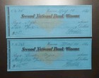 1880 Us Lot Of 5 Old 2nd National Bank Winona Minn Minnesota Check Revenue Stamp