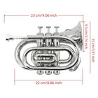 Brass Bb Pocket Trumpet With Case mouthpiece  Cleaning Cloth Silver