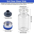 1000pcs 3ml Glass Vials Headspace Vials Clear 13mm Caps Crimp Top Flat Bottom