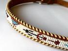 Vintage Seed Bead Belt Native Western Leather Narrow  Tamco Product  Southwest