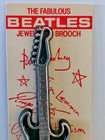 Vintage Fabulous Beatles Guitar Jewellery Brooch Invicta Plastics Card 1960s