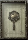 Framed Art Nouveau Style Silver Hand Mirror Decorative Wall Art