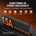 19  1u Pdu Rack Mount Power Strip With 10 Outlets - Surge   Overload Protection 