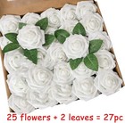 25pcs Artificial Flowers Fake Flowers Roses Stem For Diy Wedding Bouquets Party