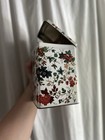Vtg Daher Floral Pattern Hinged Lid Tea Tin Canister Made In England