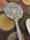 Vintage Vanity Dresser Set Of 3 Mirror  Brush Comb Silver Color