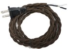 Twisted Rayon Electric Lamp Cord 8ft  Cloth Covered  Polarized Plug  Stripped En