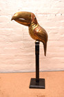 Vtg Sergio Bustamante Brass copper Parrot toucan Mexican Modernist Art Sculpture