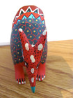 Armadillo Oaxacan Mexican Alebrije Folk Art Wood Carved Hand Painted Signed