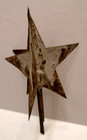 Old Original 3 Dimensional Tin Star Lightning Rod Weathervane Tip Top Finial