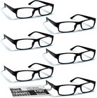 6 Pack Reading Glasses  Traditional Black Frames  With Spring Loaded Hinges