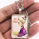 Vintage Old Maid Whitman Card Game Old Maid 1  X 1 2  Necklace Or Keychain