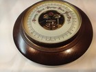 Vintage West German Mahogany Frame Brass Casing Barometer 