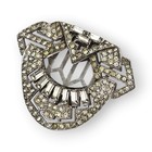 Ktf Trifari Art Deco Dress Clip White Rhinestone Rhodium Plated Vintage 1935    