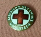Ww2 Us Home Front American Red Cross Volunteer Lapel Pin Wwii Marked Ma