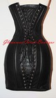 Leather Corset Dress 26 Steel Bones Double Boned Waist Training Dom Xs-4xl