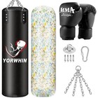 4ft Filled Punching Bag W  12oz Gloves   Heavy Duty Chains Mma Training New