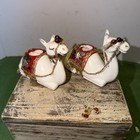Vintage 1960 Holt Howard Christmas Camel Candle Holders Set Of 2 Some Damage 