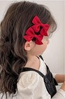 2 Pc Bow Hair Clips For Girls Red Hair Bow Barrettes For Little Girls Cute Hair