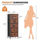 5 Drawer Fabric Dresser Steel Frame Storage Chest Organizer With Wood Top  Rusti