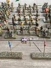 Rare Vintage 112 Piece Midevil Pewter Warriors Figures Set detailed Painting