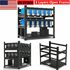     3 Layers Open Air Mining Rig Frame Miners Rack 12 Gpu Computer Case Us Stock