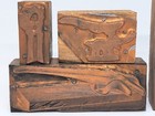 Set Of 4 Antique Copper   Wood Unique Nutcracker Letterpress Printers Blocks